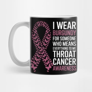 Throat Cancer Support Squad Family Throat Burgundy Mug